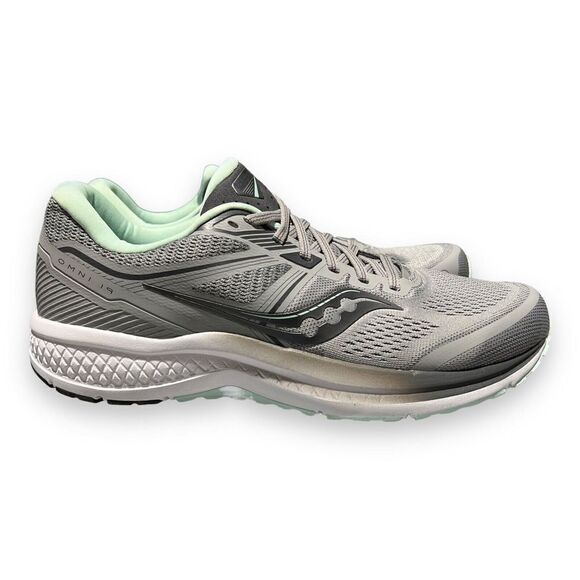 Saucony Sneakers Women's 11.5 Grey Omni 19 Road Running Shoes Alloy/Sky 8 Green - Picture 10 of 10